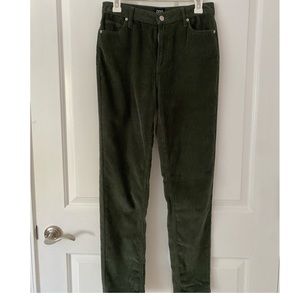 Corduroy green jeans, high waisted